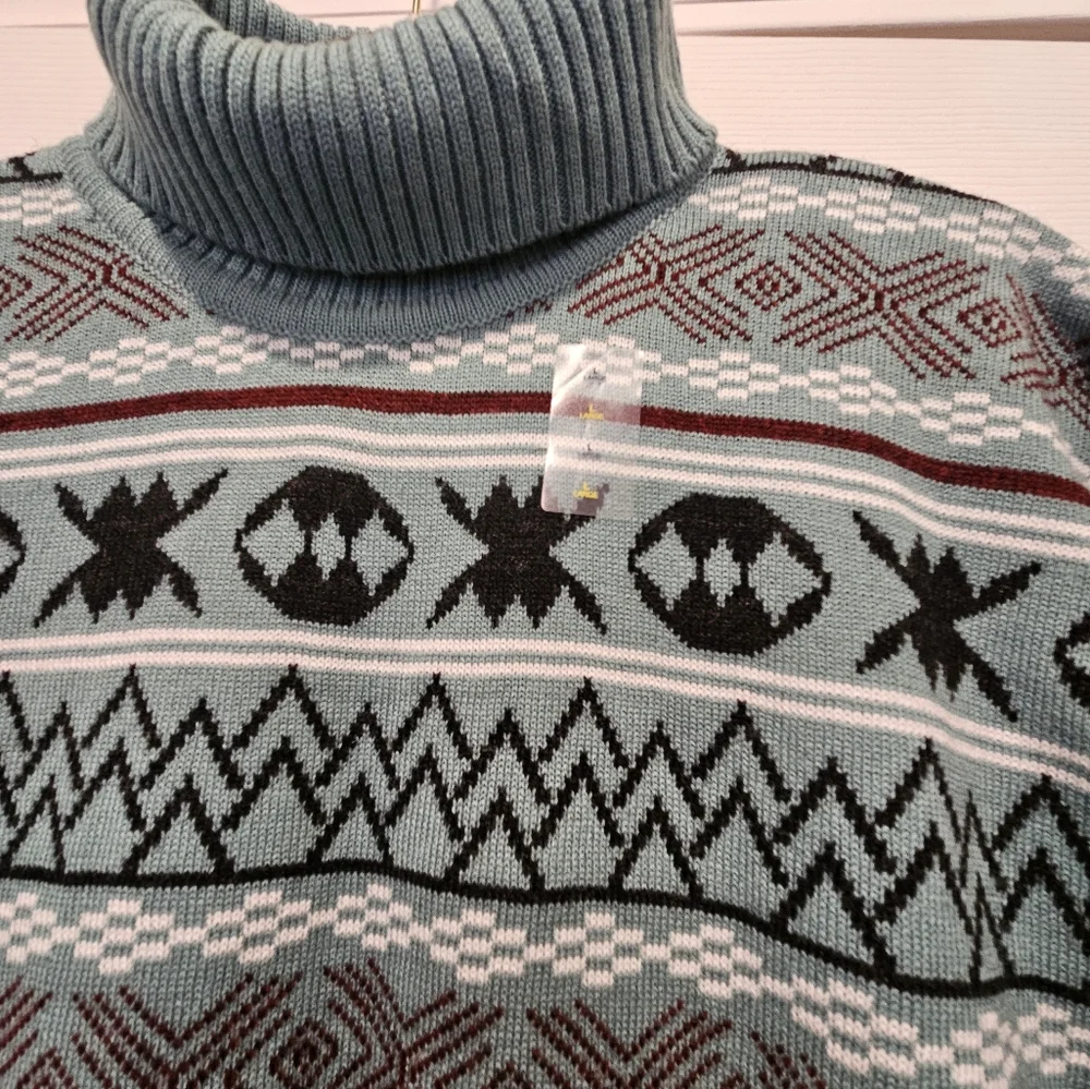 Myra NWT knit turtle neck western sweater womans size L aztec western warm cozy